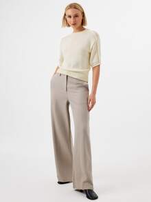 KÆRIA Hus Women's Casual Versatile Commuter Suit Pants Light Purple Teachers' Day Office Business Summer Minimalist Modern Tailored Wide-Leg Work - Grey - View 1