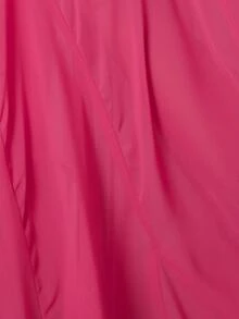 Aveloria Modichic 女士驚艷洋紅色時尚翻領單排扣收腰喇叭袖長袖襯衫洋裝，秋季女裝 - 玫紅色 - 查看 6