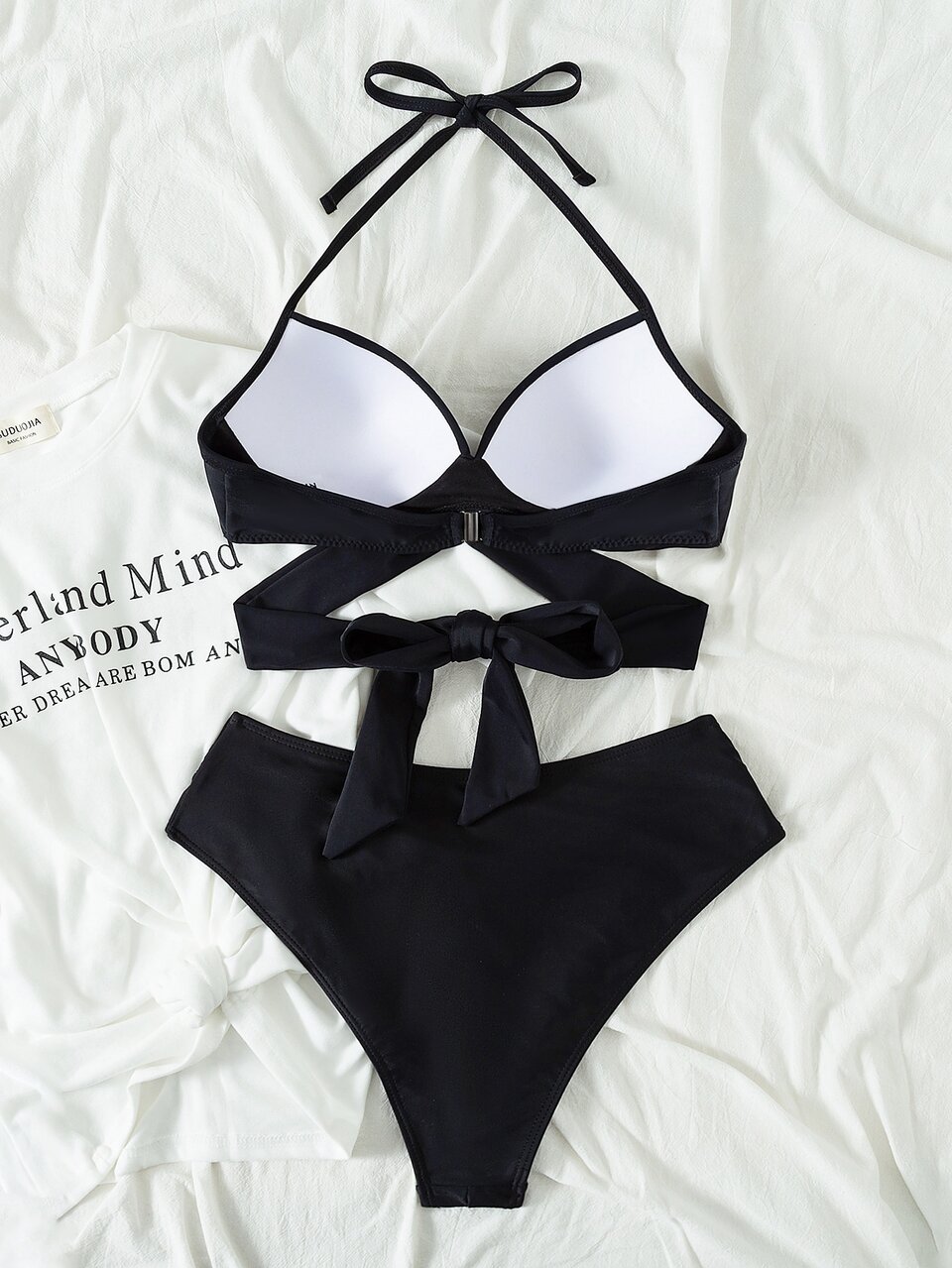 Summer Beach Wrap Halter Push Up Bikini Set