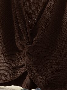 CosyJoli Plus Size Casual Anti Social Baggy Twist Sleeveless Knit Vest Formal Vacation Evening Brown Summer - Coffee Brown - View 6