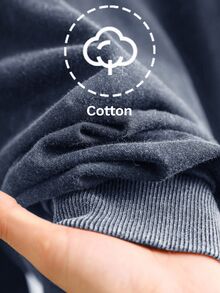 CosyJoli Plus Size Casual Long Sleeve Embroidered Snowflake Washed Loose Fit Crew Neck Pullover Sweatshirt Clothes For Women Flower Spring Fall - Navy Blue - View 8
