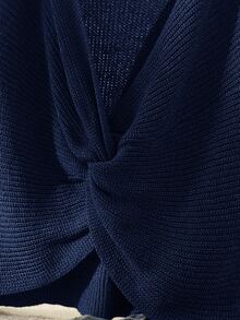CosyJoli Plus Size Casual Smart Baggy Twist Sleeveless Knit Vest Formal Vacation Evening Navy Blue Summer - Royal Blue - View 6