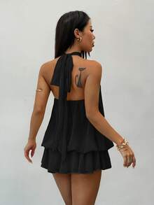 Women Mini Dresses - Maroon - View 2