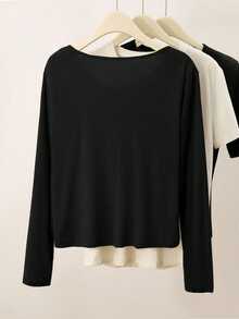 INAWLY Cardigan de unicolor casual y versátil para uso diario y salidas para mujer - Negro - Ver 3