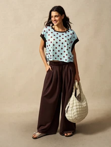 VARSIVA Women's Polka Dot Print Hollow Back Sports T-Shirt - Multicolor - View 5