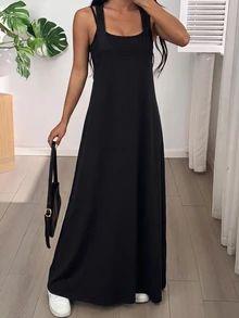 SHEIN EZwear Plus Size Dresses - Black - View 6