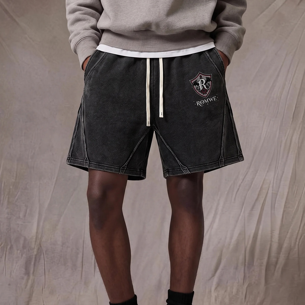 Men's Vintage Distressed Textured Washed Streetwear Shorts