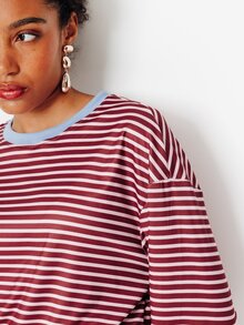 Pimkie Edition Women's Striped Colorblock Casual Versatile Daily Long Sleeve Sweatshirt - Multicolor - View 3