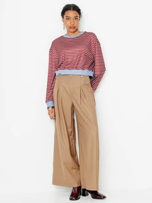 Pimkie Edition Women's Striped Colorblock Casual Versatile Daily Long Sleeve Sweatshirt - Multicolor - View 5