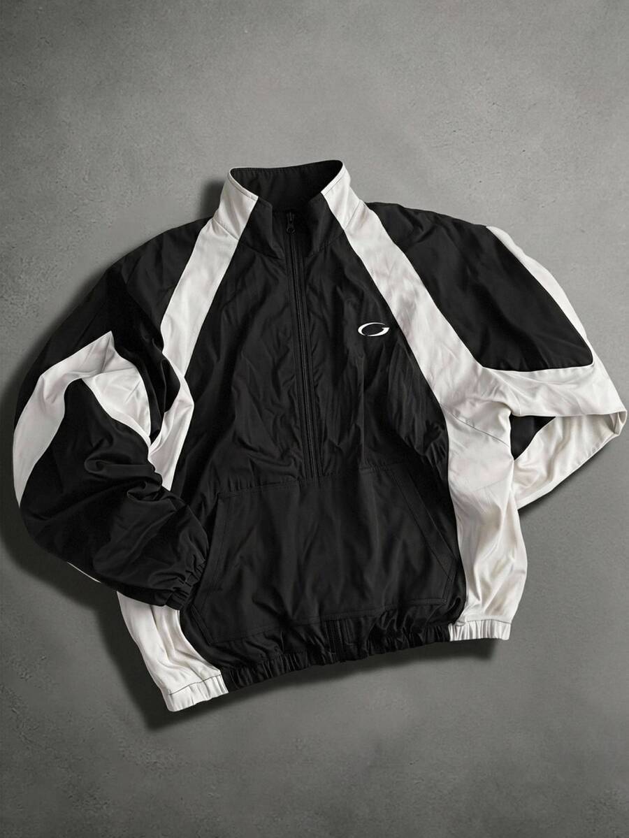 HIMLAND Men's Street Casual Cotton Colorblock Zip Pocket Long Sleeve Jacket Y2K Street - Multicolor - View 1