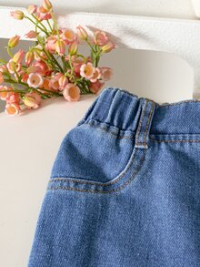 SHEIN 女童（小）T卹套裝 - 紫色 - 查看 6