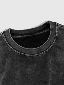 ROMWE MEN Essentials Men's Solid Color Round Neck Short Sleeve T-Shirt And Drawstring Waist Shorts Casual Set - Multicolor - View 4