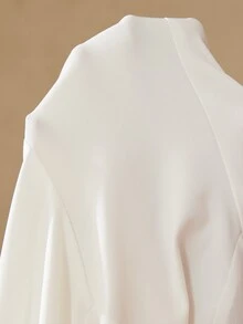 BELROSIE Elegant Romantic White Summer Mini Dress Sweet European Style Chiffon Multi-Layer Ruffle Decor Sleeveless Patchwork Dinner Vacation Spring Wedding - White - View 7