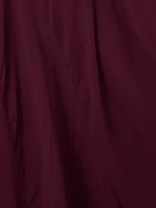BELROSIE 迷人深紫色領口單排扣收腰喇叭袖長袖襯衫洋裝，適合女性教師節晚宴、辦公室、秋季優雅穿搭 - 紅色 - 查看 6