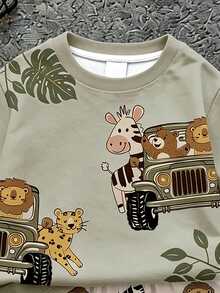 Baby Boy Casual Minimalist T-Shirt Set Suitable For Summer - Multicolor - View 4