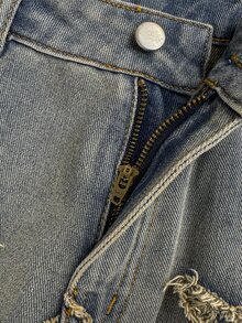 Attitoon Women's Wide Leg Loose Casual Denim Jeans With Pockets And Laser Embroidery - Medium Wash - View 5