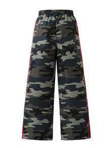 Girls' Camouflage Letter Street Style Patchwork Versatile Sports Casual Long Pants, Fall Back To School/School Clothes Fall Clothes - Army Green - View 10