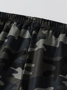 Girls' Camouflage Letter Street Style Patchwork Versatile Sports Casual Long Pants, Fall Back To School/School Clothes Fall Clothes - Army Green - View 7
