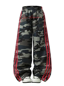 Girls' Camouflage Letter Street Style Patchwork Versatile Sports Casual Long Pants, Fall Back To School/School Clothes Fall Clothes - Army Green - View 11