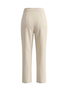 DAZY High Waist Straight Leg Trousers - Beige - View 14