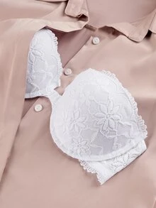 Bralution Women's Lace Trim Sexy Strapless Everyday Bra - White - View 10