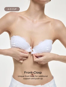 Bralution Women's Lace Trim Sexy Strapless Everyday Bra - White - View 6