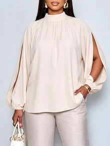 SOLERSUN Plus Size Blouses - Apricot - View 2