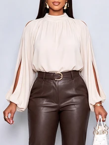 SOLERSUN Plus Size Blouses - Apricot - View 7