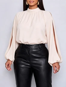 SOLERSUN Plus Size Blouses - Apricot - View 4