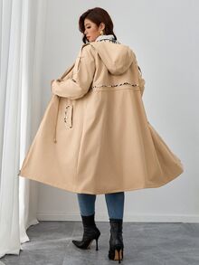 SHEIN Clasi 大尺碼女款優雅休閒商務夾克，附口袋，收腰設計，適合秋冬，辦公室外出正式米色 - 卡其色 - 查看 3