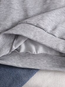 女童灰色蝴蝶結刺繡領運動衫 秋季 - 藏蓝色 - 查看 5
