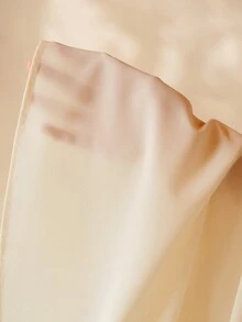 MOTF PREMIUM WOMEN'S MINIMALIST CONTRAST LACE SLEEP DRESS - Beige - View 9