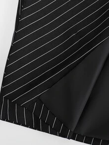 Manfinity Mode Men 1pc Vertical Striped Waistcoat & 1pc Suit Pants - Black - View 5