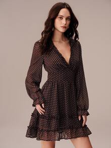 BELROSIE Women's Deep V-Neck Polka Dot Casual Daily Summer Mini Dress - Multicolor - View 5