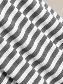 SHEIN ICON Women's Plus Size Black & Grey Striped 2 In 1 T-Shirt - Grey - View 9