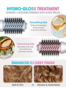 SHEGLAM HAIR Cool Shield Blowout Brush Pro,2.8"/72mm Hot & Cool Air Blow Dryer Brush,Hot-Air Styler,Cool Shield Tech,33000 Rpm,Cool Air Sets Styles Reduced Frizziness,3 Temps & Speeds,360° Swivel Cord For All Lengths & Textures - Silver - View 5