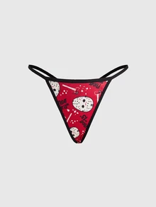 Friday the 13th X ROMWE 恐怖電影聯名款女用無線無肩帶內衣內褲套裝 - 彩色 - 查看 7