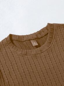 Manfinity Homme Men's Solid Color Crew Neck Short Sleeve T-Shirt - Brown - View 6