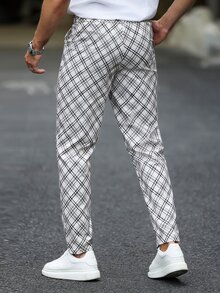 Calvornis Men's Casual Business Suit Pants, Made Of Plaid Fabric, Suitable For Daily Commute, Relaxed Work Environment Or Semi-Formal Occasions, Also An Ideal Gift For Boyfriend And Husband - Multicolor - View 2