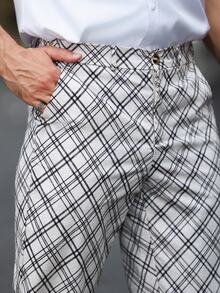 Calvornis Men's Casual Business Suit Pants, Made Of Plaid Fabric, Suitable For Daily Commute, Relaxed Work Environment Or Semi-Formal Occasions, Also An Ideal Gift For Boyfriend And Husband - Multicolor - View 6