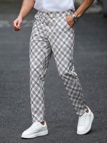 Calvornis Men's Casual Business Suit Pants, Made Of Plaid Fabric, Suitable For Daily Commute, Relaxed Work Environment Or Semi-Formal Occasions, Also An Ideal Gift For Boyfriend And Husband - Multicolor - View 5