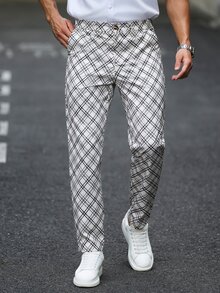 Calvornis Men's Casual Business Suit Pants, Made Of Plaid Fabric, Suitable For Daily Commute, Relaxed Work Environment Or Semi-Formal Occasions, Also An Ideal Gift For Boyfriend And Husband - Multicolor - View 4