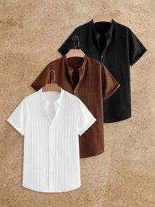 HIMLAND 3件組男士簡約冰絲觸感短袖 Polo 衫，夏季款 - 彩色 - 查看 1