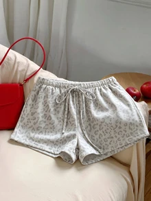 SHEIN EZwear 女士休闲豹纹短裤，适合春夏、夏季穿着，也适合日常通勤、约会、聚会、秋冬、圣诞节、新年、感恩节、派对、婚礼、海滩、毕业典礼等场合，时尚、优雅、休闲、外出、约会、预订、通勤、闪亮、情人节、优雅、度假、休闲、Y2K、外出、毕业典礼等场合。 - 彩色 - 查看 1