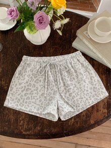 SHEIN EZwear 女士休闲豹纹短裤，适合春夏、夏季穿着，也适合日常通勤、约会、聚会、秋冬、圣诞节、新年、感恩节、派对、婚礼、海滩、毕业典礼等场合，时尚、优雅、休闲、外出、约会、预订、通勤、闪亮、情人节、优雅、度假、休闲、Y2K、外出、毕业典礼等场合。 - 彩色 - 查看 7