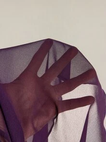 SHEIN ICON 大尺碼雪紡外套與三角罩杯綁帶背心 2件組女款上衣 - 紫色 - 查看 11