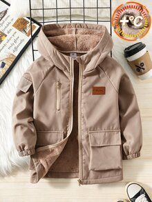 SHEIN معاطف طفل صغير - كاكي - مشاهدة 1