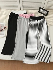 SHEIN 青少年女孩長褲 開學季休閒日常穿著 - 彩色 - 查看 5