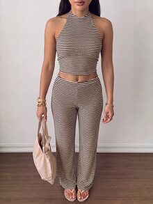 SHEIN PETITE Women Two-Piece Outfits - Brown - View 9