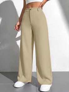 SHEIN PETITE Women Pants - Camel - View 1